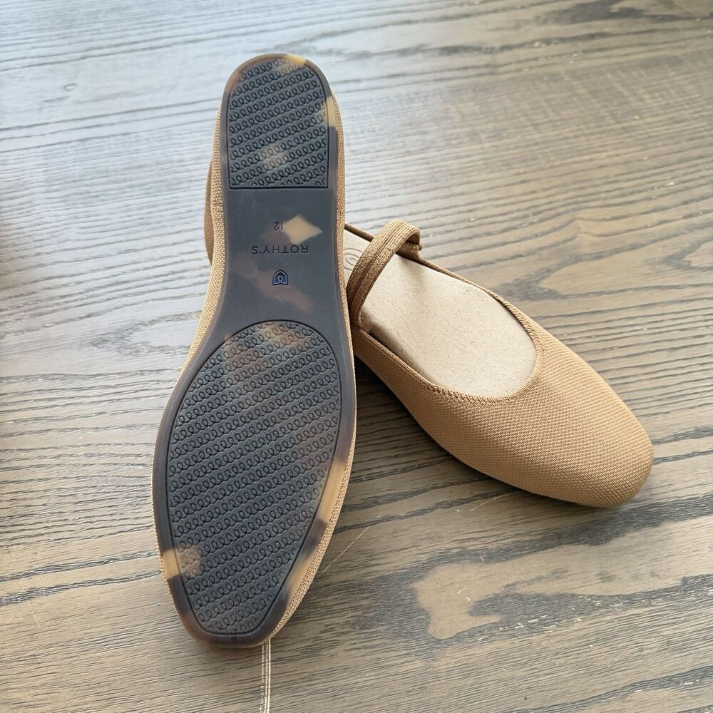 ROTHYS Rothy’s Women’s The Square Mary Jane Wren Tan Size 12 New 075-022 Comfort - Picture 4 of 5